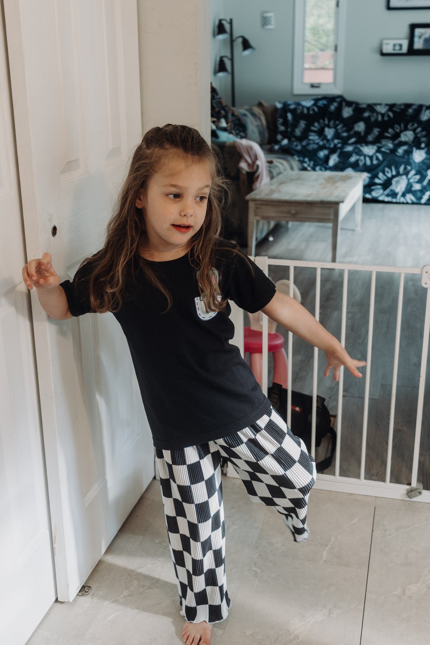 Checked Out Plisse Wide Leg Pants Baby/Toddler