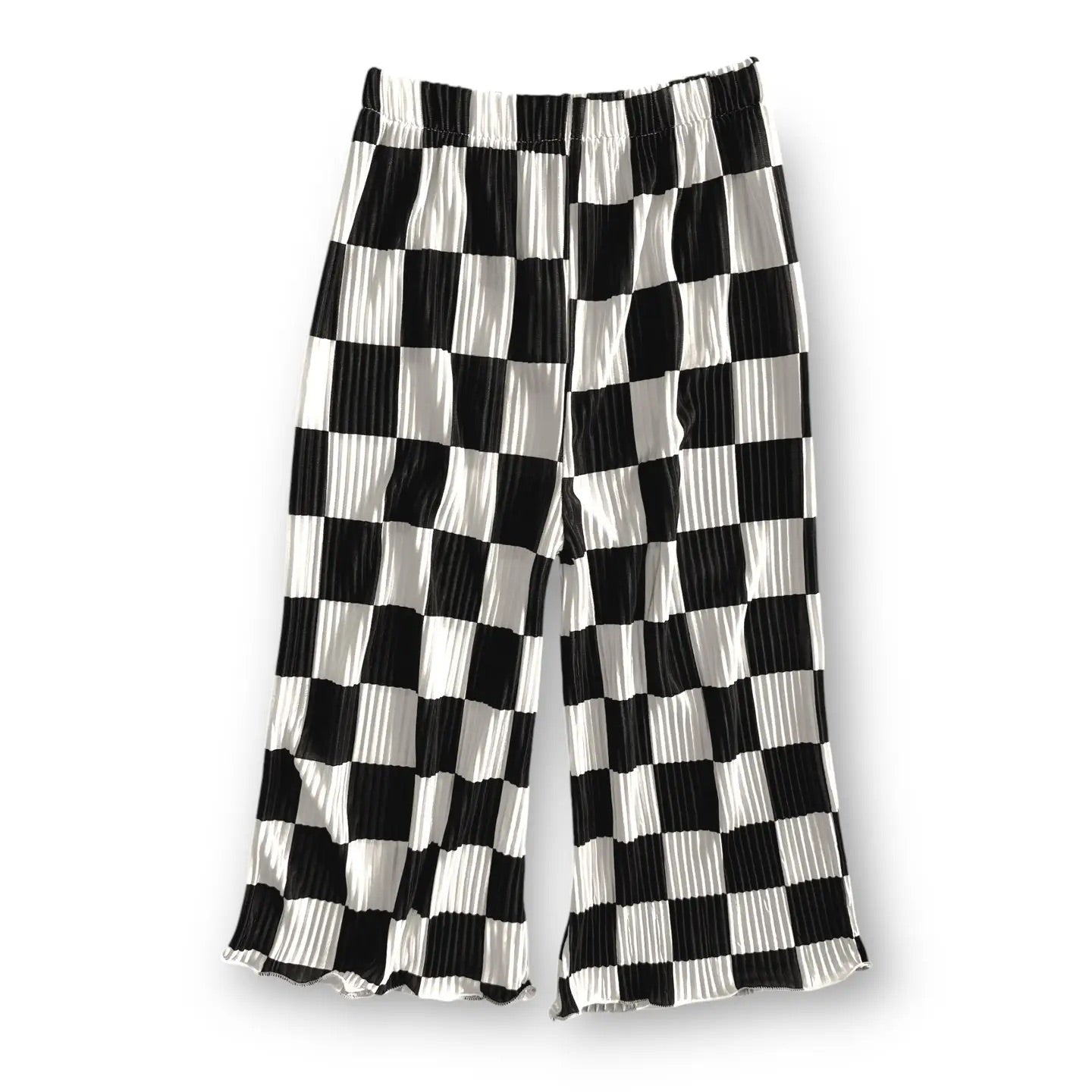 Checked Out Plisse Wide Leg Pants Baby/Toddler