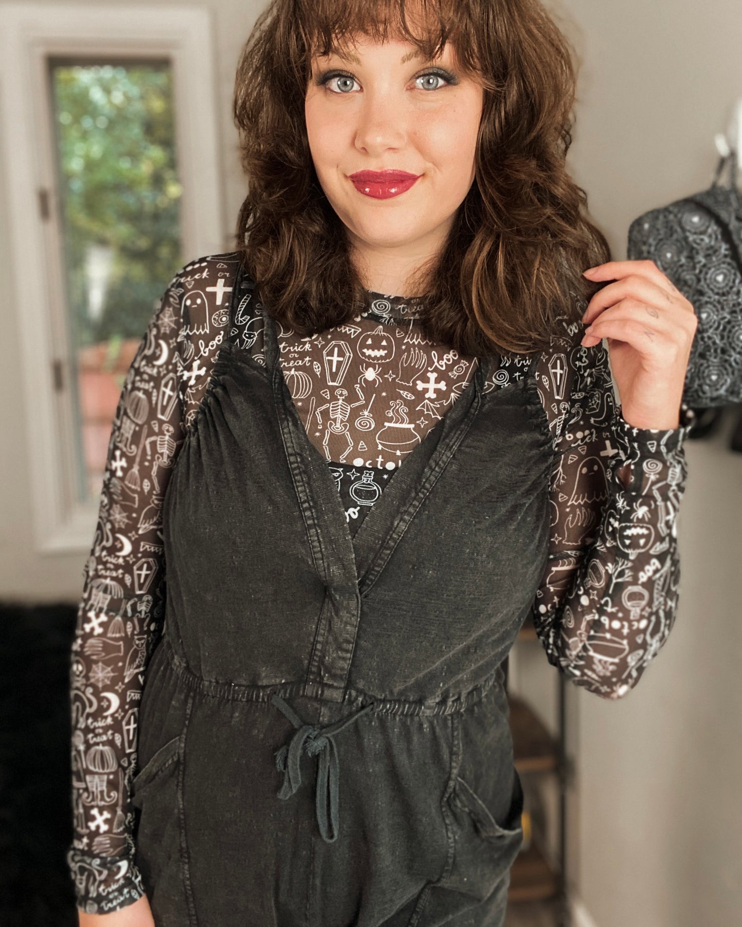 Spooky Icon Mesh Top