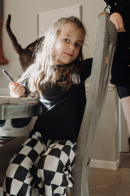 Checked Out Plisse Wide Leg Pants Baby/Toddler