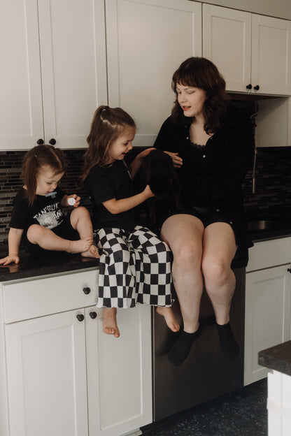 Checked Out Plisse Wide Leg Pants Baby/Toddler