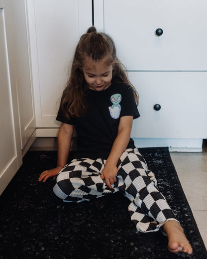 Checked Out Plisse Wide Leg Pants Baby/Toddler