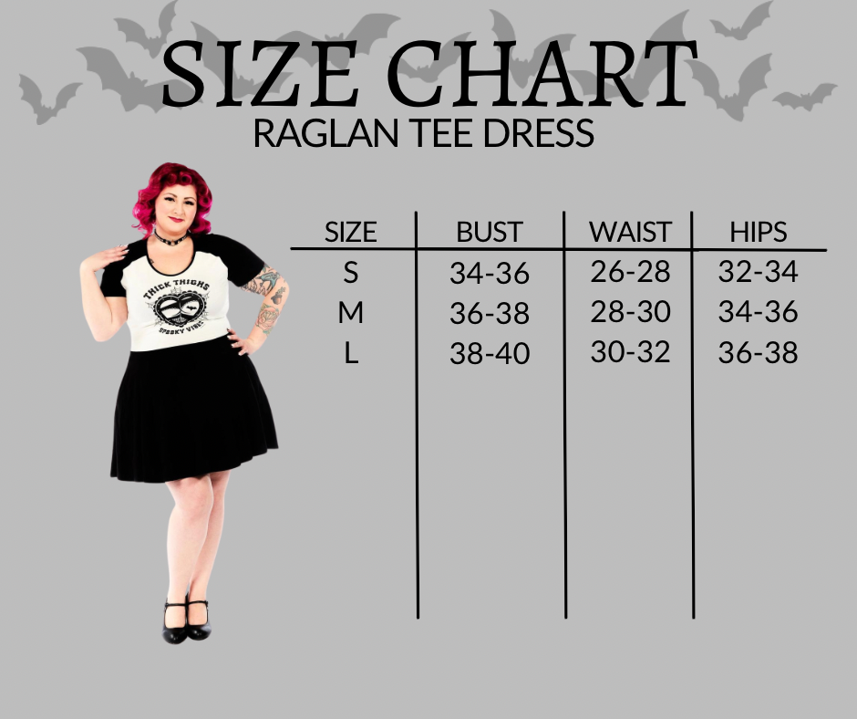 Thick Thighs & Spooky Vibes Raglan Skater Dress